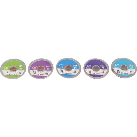 Lot de 5 mèches à dessouder en cuivre 1.5mm 2mm 2.5mm 3mm 3.5mm largeur 1.5m longueur tresse déso lutage soudure (1/5)