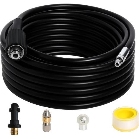 x 20M 400 Bar Pressure Washer Hose, High Pressure Accessory with Rotating Nozzle for Kitchen and Bathroom Drains (1/5)