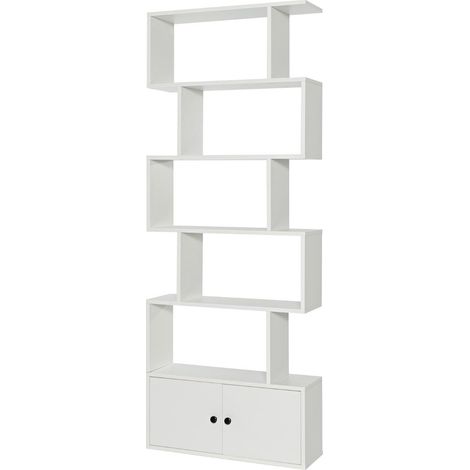 Libreria a scala 70 x 23 x 183 cm con mobile moderno e grande capacità di contenimento legno MDF bianco 200010756