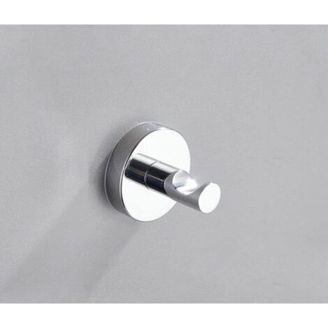 Gancio singolo per accappatoio da parete in acciaio inox cromato lucido, gancio per asciugamani, gancio per vestiti, accessori per il bagno