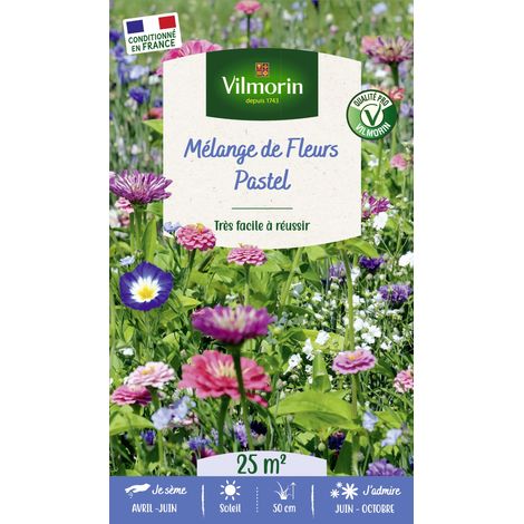 Mélange Pastel - 25 m² - Mélange de fleurs Vilmorin (1/3)