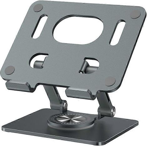 Support pliable et réglable pour ordinateur portable et tablette, rotation à 360°, en alliage d'aluminium, stable et compatible avec les tablettes. (1/4)