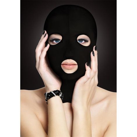 ¡Ay - Una máscara que cubre la cara y la cabeza con aberturas para los ojos y la boca.