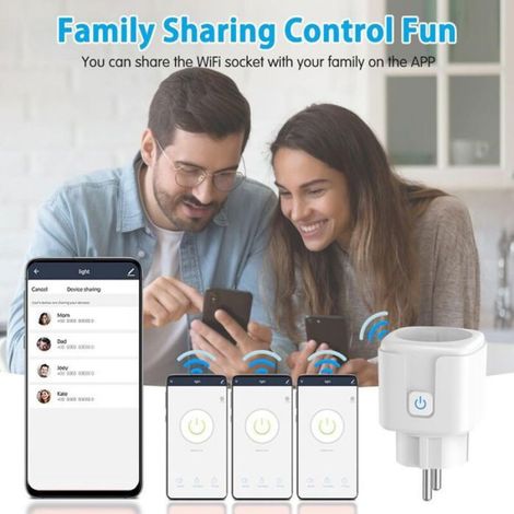 Prise connectée WiFi - Contrôle à distance et vocal Mesure consommation électrique - Alexa et Google compatible - 16A 3680W (1/5)