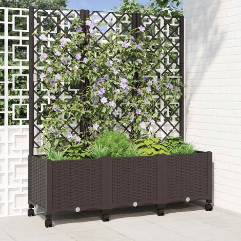 Teenpull – Pflanzkübel mit Spalier und Rädern Braun 120 x 40 x 146 cm PP (1/5)