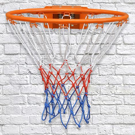 Wand-Basketballkorb 45 cm aus Metall, orange, mit Netz und Doppel-Feder – MEUBLIV (1/5)
