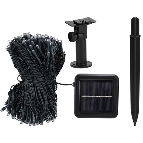 Guirlande lumineuse solaire étanche de 22 m avec 200 LED et 8 modes d'éclairage pour intérieur/extérieur, lumière blanc chaud.-AquaForge