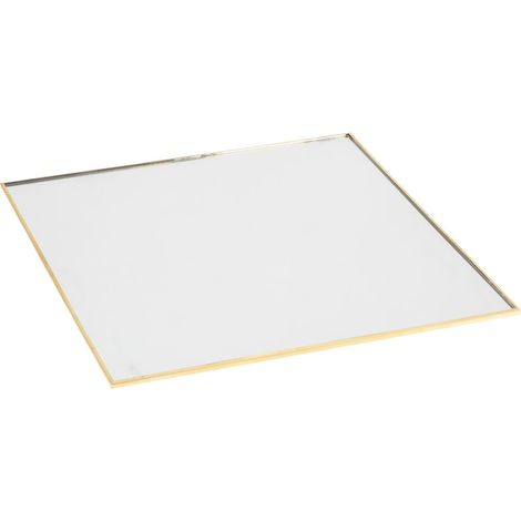 Piatto per tavola decorato con specchio, bordo color oro, da Ø 25 cm -Tondo (1/3)