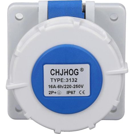 IP67 Wasserdichter Industriestecker, einphasig, 3-polig, für Wechselstrom 220–250 V