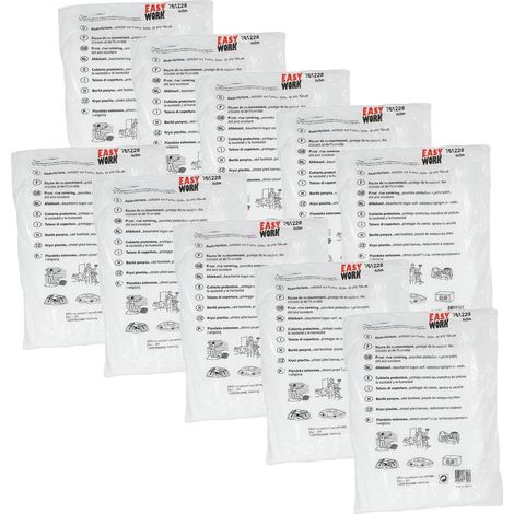 10er Pack Maler Abdeckplane Abdeckfolie je 4x5m transparent 10 Stk. (1/3)