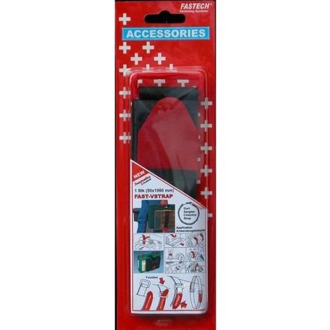 FASTECH® 911-330C Bande auto-agrippante avec boucle partie velours et partie agrippante (L x l) 1060 mm x 50 mm noir, r (1/5)
