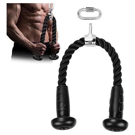 Corde à triceps avec poignée antidérapante en caoutchouc, accessoire pour machine à poulie et tirage biceps (1/5)