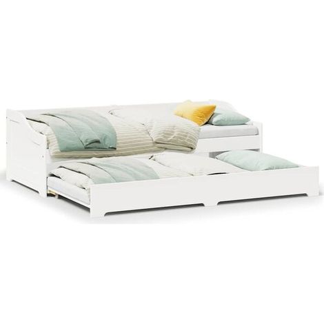 Canapé-lit avec matelas gigogne (matelas non inclus) IRUN Blanc 90x200 cm (1/5)