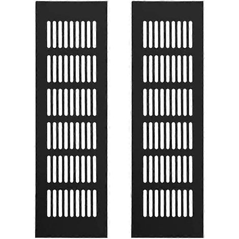 Lot de 2 grilles de ventilation, aluminium, 250 x 80 mm, noir p20241126632 (1/2)