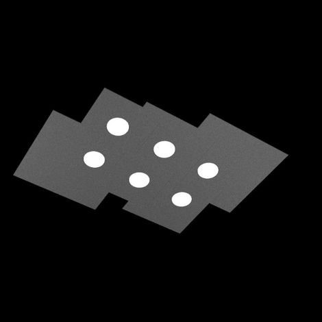 Plafonnier Rectangulaire Toplight 6 Lumières Plate Avec Culot Gx53, Structure Anthracite, Design Moderne 77X59X3Cm (1/5)