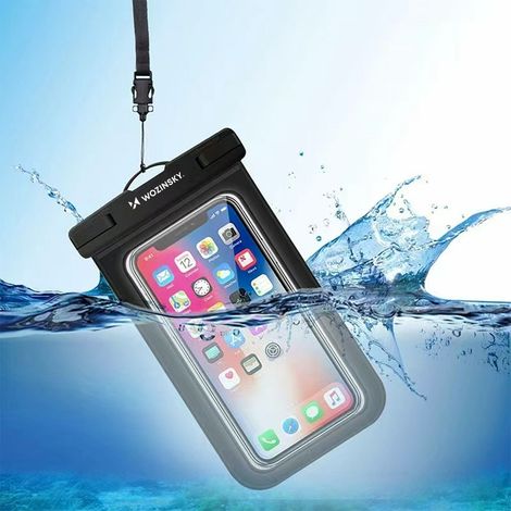 Funda protectora impermeable para teléfono de 187x110 mm - negra (1/5)