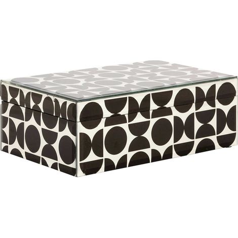Boîte à Bijoux Élégante Vivian Grand Modèle - Noir Graphique Élégant (1/5)