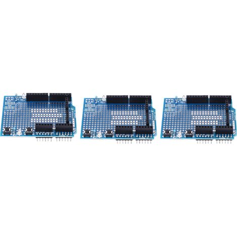 Kit 3 Platines d'Extension Prototype R3 ProtoShield Compatible Arduino, Cartes de Test DIY, Lot de 3, avec Connecteurs (1/5)