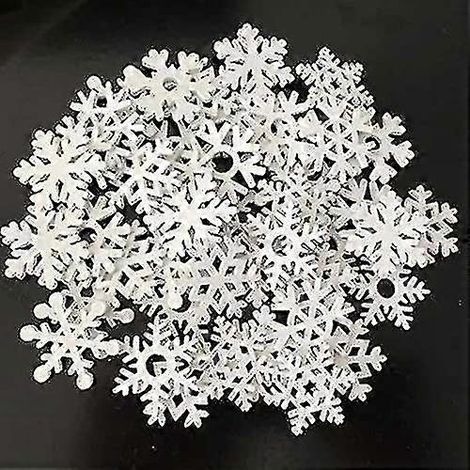 50 décorations de Noël en forme de flocons de neige (blanches) (1/3)