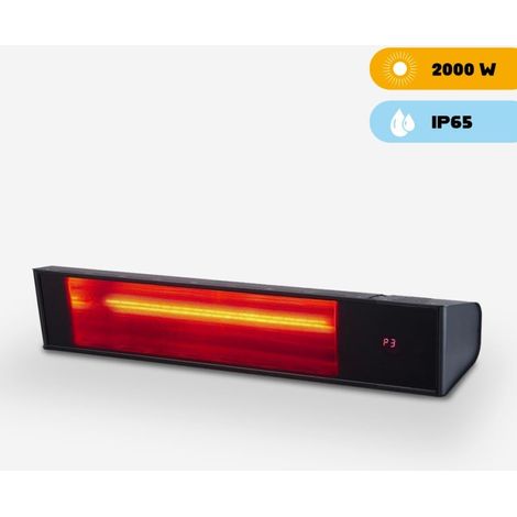 Calefactor Infrarrojo Sined Warm Glass Negro 2000 Wifi Con Cristal 2000w Negro El Mando a Distancia Suministrado Gestiona Los 3 Niveles De Potencia (1/5)