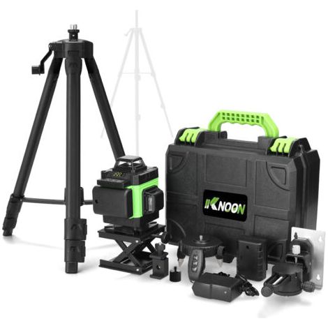 Tonysa – Niveau laser rotatif 4D 16 lignes vertes – Auto-nivellement ±3° – 2 batteries 2400 mAh – Trépied inclus – Outil de précision pour chantiers (1/5)