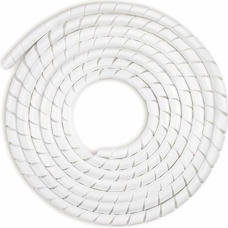 Universeller, flexibler Spiralkabelschutzschlauch 6 mm, Kabelmanagement-Set, 1 Packung Spiralkabelschutzschläuche zum Schutz von TV-/PC-/USB-/TV-/AUX-Antennenkabeln (15 m), Weiß (6 mm, 15 m)