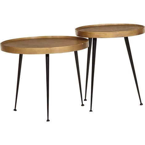 Couchtisch 2 Stk. Golden Holzwerkstoff