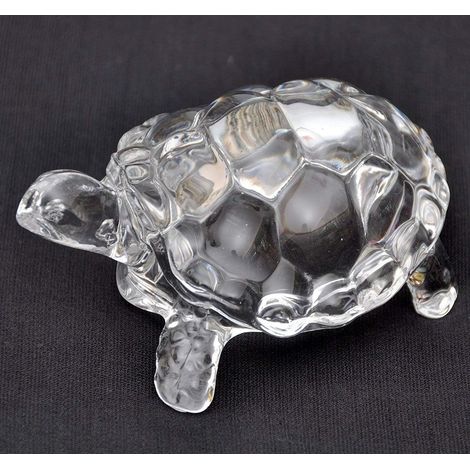 Originale durchsichtige Kristallschildkröte für Frieden und Wohlstand, Kristall