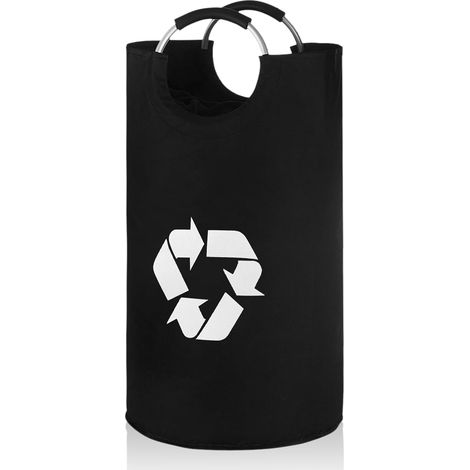 82-Liter-Recyclingbehälter – Faltbarer Oxford- und Aluminiumbeutel – Flaschensortierung – Küche, Wohnzimmer, Badezimmer – Schwarz, 72 x 38 x 38 cm (1/5)