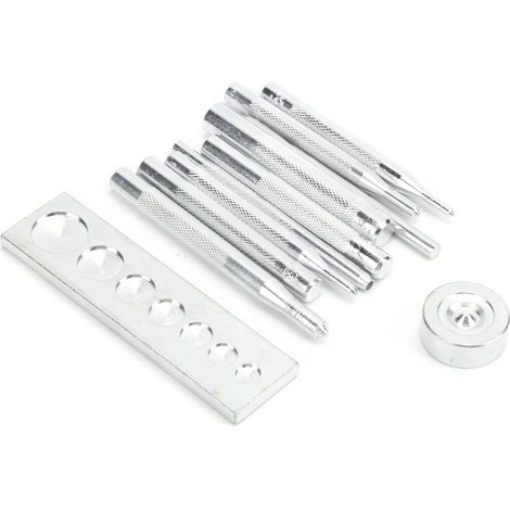 Presse à main pour boutons pression, kit outillage cuir DIY avec matrices (1/5)