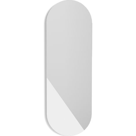 Miroir mural asymétrique, collection MIXES, en MDF laqué en couleur blanc (1/4)