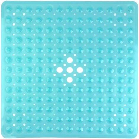 Tapis de Douche Antidérapants Carré en PVC 53 × 53cm, Tapis de Bain avec Ventouse pour Cuisine et Salle de Bain - Vert (1/5)