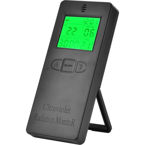 Détecteur de rayonnement ultraviolet numérique portable LCD, testeur UV/UVI avec affichage de la température (1/5)