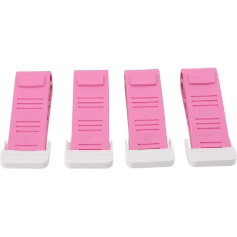 4 Bloque-portes en caoutchouc rose, butée de porte de sécurité en forme de coin, cales pour bas de porte sur sol (1/5)