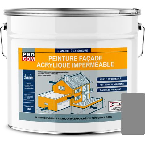 Peinture façade PROCOM crépi, façade à relief, imperméabilisation et protection des façades - Durable jusqu'à 10 ans 888888 10 litres