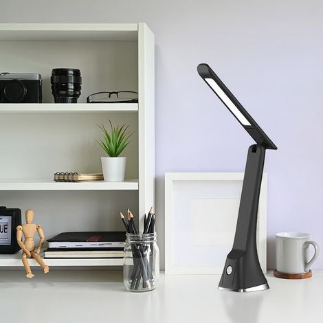 FABRILAMP 139571009 Flexo Anhidrita 5w 400lm Negro 4000k 28x8x25cm Plegable, Tactil, Reg.3 Intensidades (1/4)