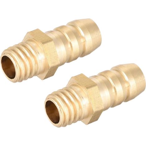 2pcs Brass Hose Pipe Connector Metric Male to Barbed Wire 6mm x M6 x 1 (1/3)