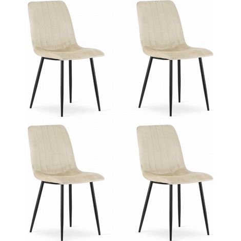 Silla Lava - terciopelo beige claro x 4 (1/5)