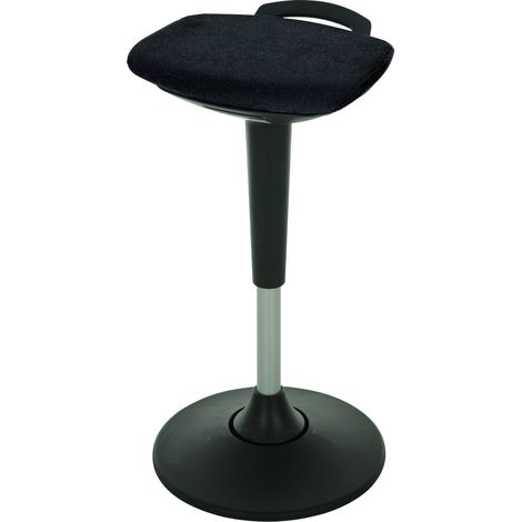 STIER Multibewegliche Stehhilfe mit Tellerfuß Sitzhöhe 600-840mm Schwarz (1/4)