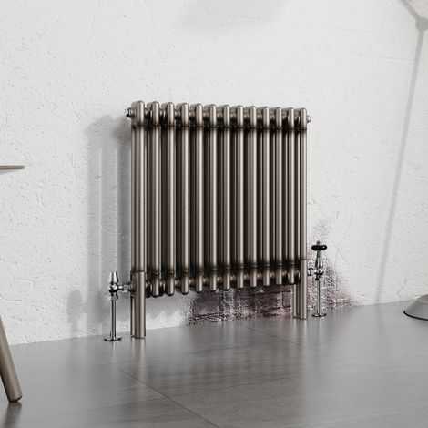 Warmehaus Traditional Radiator Raw Metal 600x605mm Double Column (1/5)