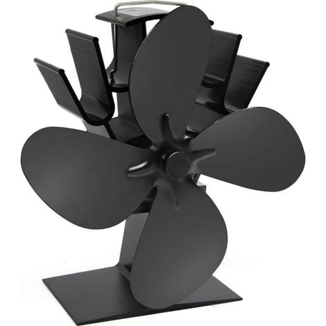 Ventilateur de poêle à bois – 4 Pales – 1100 tr/min – 70-350 °C – Autoalimentation thermique par Chaleur Sans courant – Distribution homogène de chaleur de cheminée (1/4)