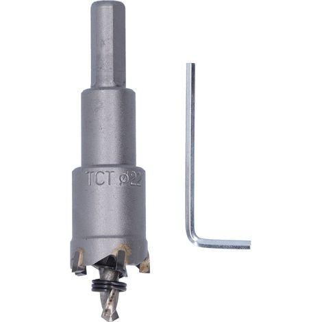 Scie cloche acier rapide 3 lames angle incliné coupe métal durable avec clé hexagonale 22mm (1/5)