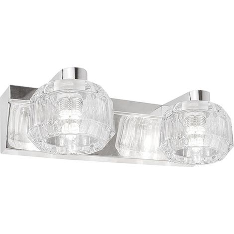 Plafon 2 luces alargado Portia acabado cromo, 10 cm(alto) 20 cm(ancho) 12 cm(fondo (1/3)