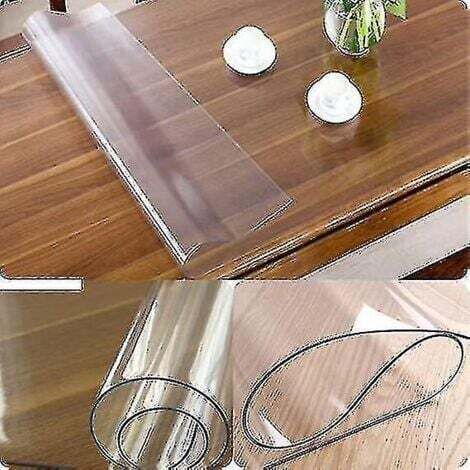 Protège-table PVC transparent sur mesure 160x90 cm – Protection contre taches et rayures – Pour surfaces intérieures (1/3)