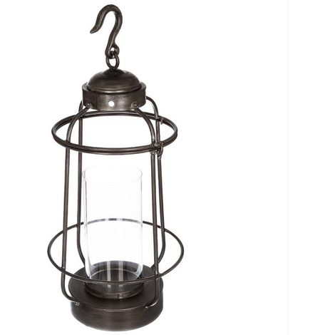 Lanterne Déco à Accrocher en Métal et Verre 63cm - SILUMEN (1/2)