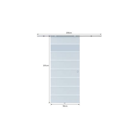 Porte coulissante en verre, porte coulissante, porte en verre, porte de chambre partiellement satinée 775 / 900 / 1025 x 2050 mm (1/5)
