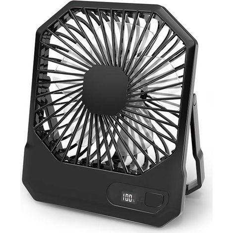 Mini-Tischventilator mit Akku, 2600 mAh, ultradünn, faltbar, drei Geschwindigkeitsstufen, 180°-Neigung - Crezuo