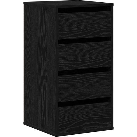 Cajonera moderna para almacenamiento organizado en el dormitorio 40 x 41 x 76 cm madera de ingeniería negra 020052157 (1/5)
