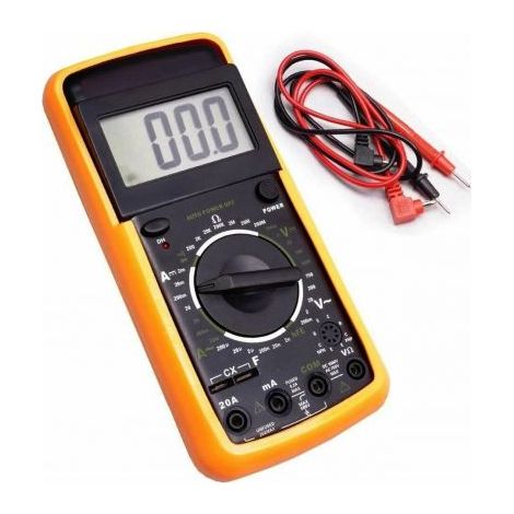 MULTIMETRO DIGITALE TESTER PROFESSIONALE CON CAVI e GUSCIO