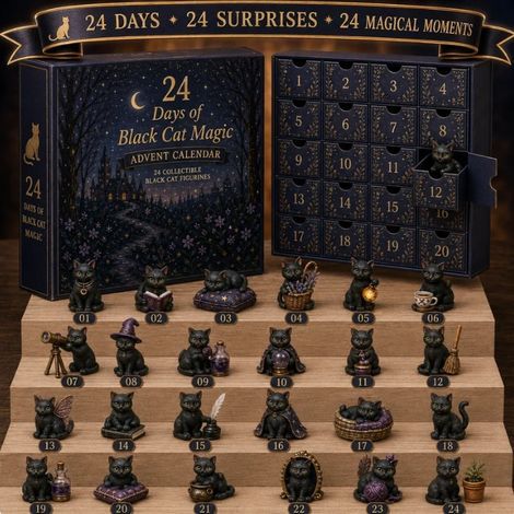 Adventskalender „Kleine schwarze Katze“ 2026 – 2D-Überraschungsbox